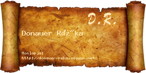Donauer Réka névjegykártya